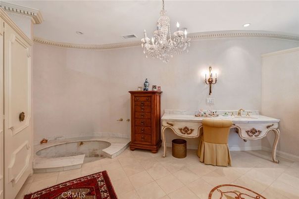 Bathroom, Chandelier, Interior, Recessed Lighting