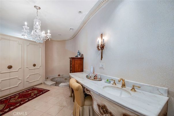 Bathroom, Chandelier, Interior, Recessed Lighting
