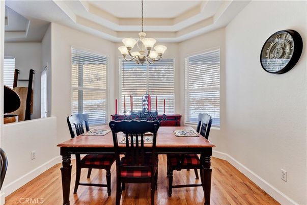 Chandelier, Dining room, Interior, Wood Texture Flooring