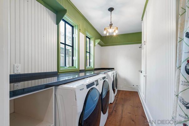 Interior, Pendant Lights, Washer, Wood Texture Flooring