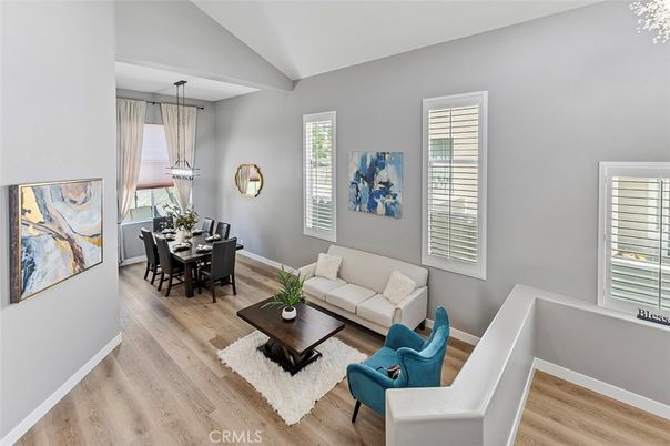 Dining room, Interior, Living room, Pendant Lights, Wood Texture Flooring