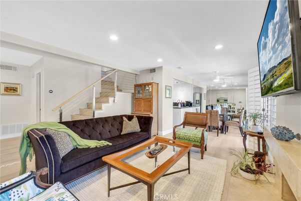 Dining room, Interior, Living room, Recessed Lighting, Wood Texture Flooring