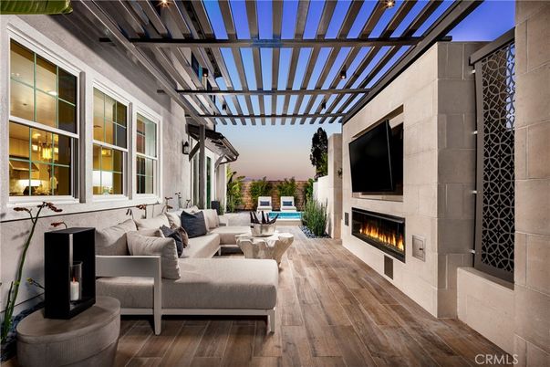 Exterior, Fireplace, Wood Texture Flooring