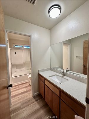 Bathroom, Glass Shower, Interior, Wood Texture Flooring