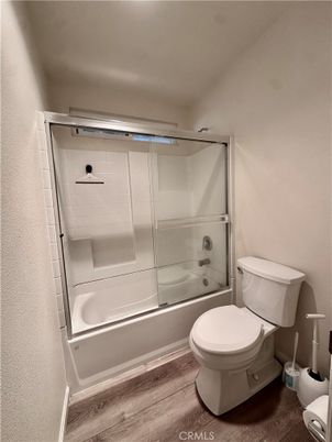 Bathroom, Glass Shower, Interior, Wood Texture Flooring