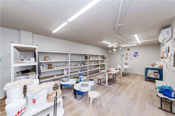 Home Office, Interior, Pendant Lights, Recessed Lighting, Wood Texture Flooring