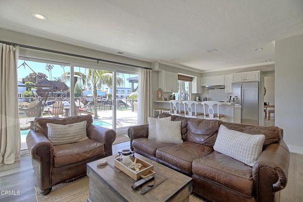 Interior, Kitchen, Living room, Recessed Lighting, Stainless Steel Appliances, Wood Texture Flooring