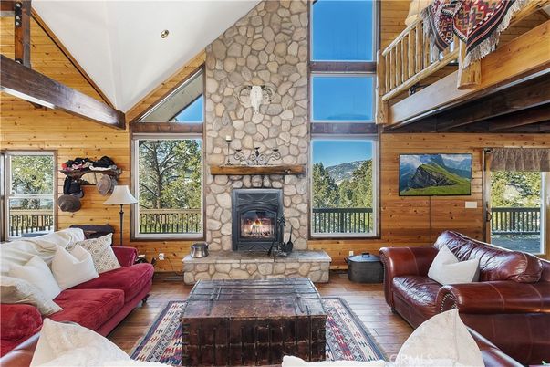 Fireplace, Interior, Living room, Stone Walls, Wooden Beams, Wooden Ceilings, Wood Texture Flooring, Wooden Walls