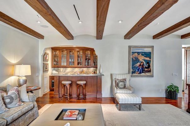 Interior, Recessed Lighting, Wooden Beams, Wood Texture Flooring