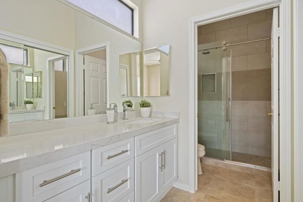 Bathroom, Dual Sink Vanities, Glass Shower, Interior