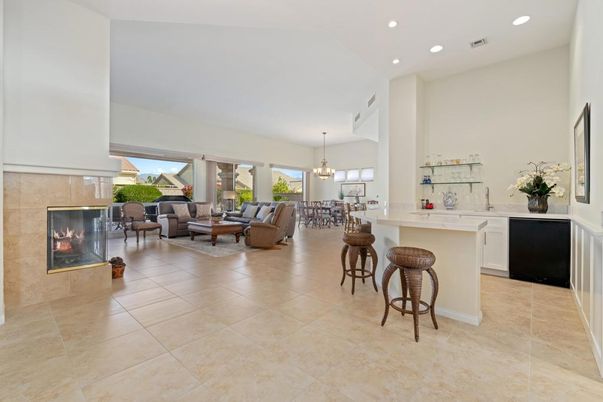 Chandelier, Dining room, Fireplace, Interior, Living room, Pendant Lights, Recessed Lighting