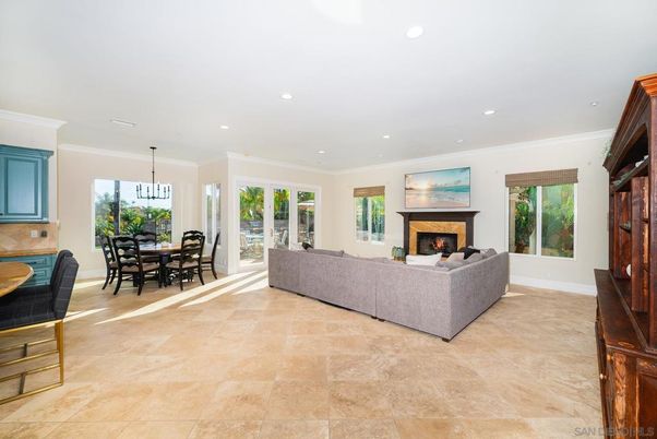 Dining room, Fireplace, Interior, Living room, Pendant Lights, Recessed Lighting
