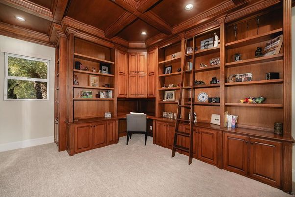 Home Office, Interior, Recessed Lighting, Wooden Beams, Wooden Ceilings