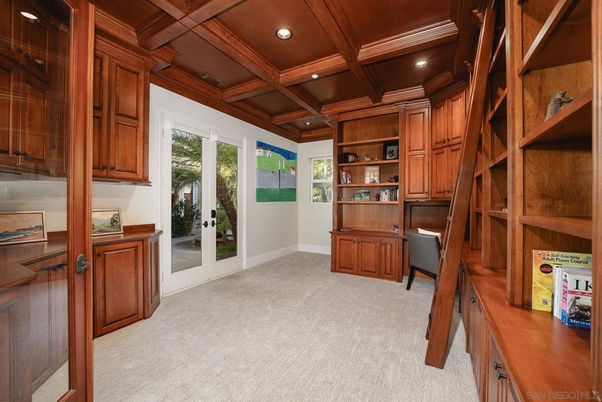 Home Office, Interior, Recessed Lighting, Wooden Beams, Wooden Ceilings