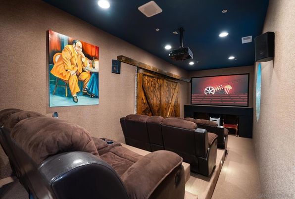 Home Theatre Room, Interior, Projection Screen, Recessed Lighting, Theatre Room
