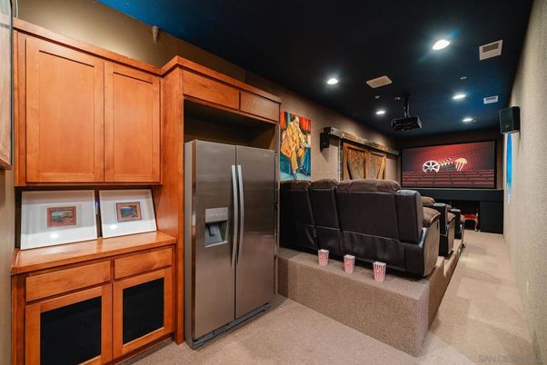 Home Theatre Room, Interior, Recessed Lighting, Stainless Steel Appliances, Theatre Room