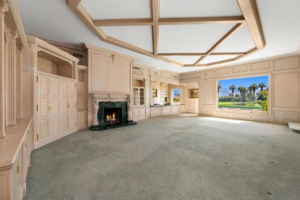 Empty room, Fireplace, Interior, Wooden Beams