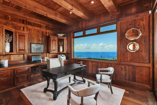 Home Office, Interior, Recessed Lighting, Water, Wooden Beams, Wooden Ceilings, Wood Texture Flooring, Wooden Walls
