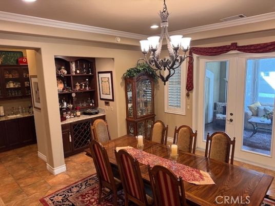 Chandelier, Dining room, Interior, Recessed Lighting