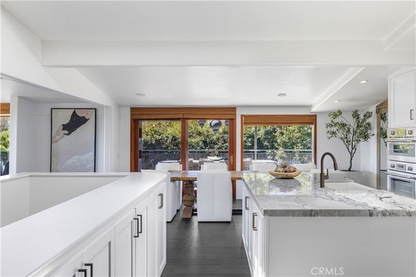 Dining room, Interior, Kitchen, Recessed Lighting, Wood Texture Flooring