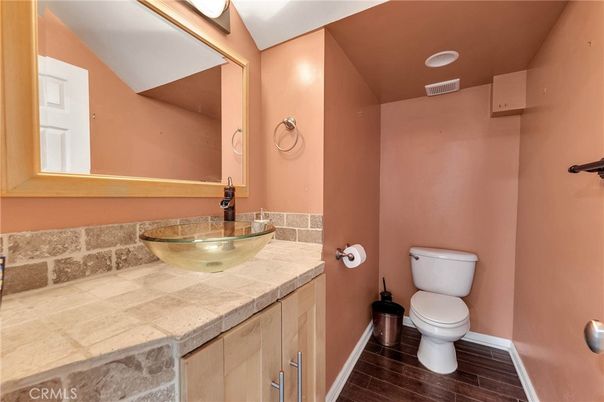 Bathroom, Interior, Tile Countertops, Wood Texture Flooring