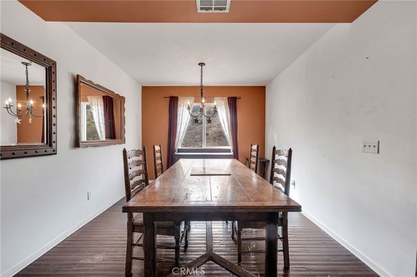 Chandelier, Dining room, Interior, Wood Texture Flooring