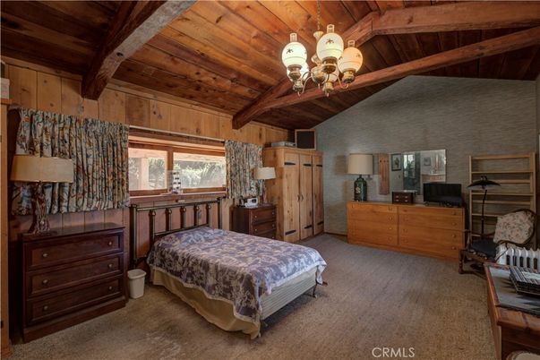 Bedroom, Chandelier, Interior, Wooden Beams, Wooden Ceilings, Wooden Walls