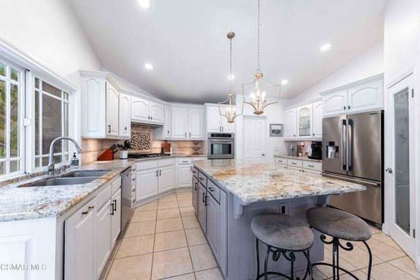 Interior, Kitchen, Pendant Lights, Recessed Lighting, Stainless Steel Appliances