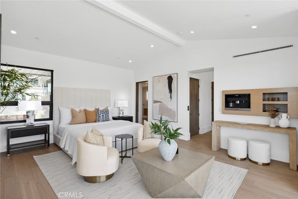 Bedroom, Interior, Living room, Recessed Lighting, Wood Texture Flooring