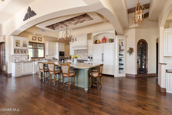 Chandelier, Interior, Kitchen, Pendant Lights, Recessed Lighting, Wood Texture Flooring