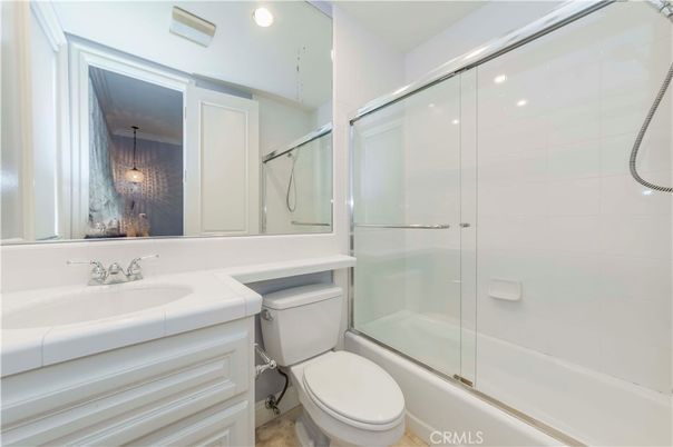 Bathroom, Glass Shower, Interior, Recessed Lighting, Tile Countertops