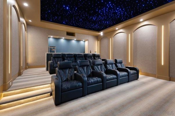Home Theatre Room, Interior, Recessed Lighting, Theatre Room