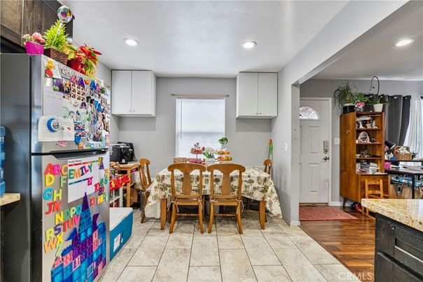 Dining room, Interior, Kitchen, Recessed Lighting, Wood Texture Flooring