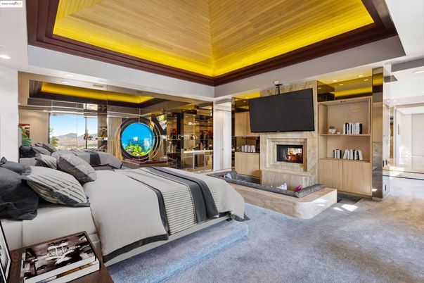 Bedroom, Fireplace, Interior, Recessed Lighting