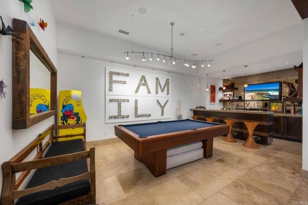 Billiard Table, Game Room, Interior, Pendant Lights, Recessed Lighting