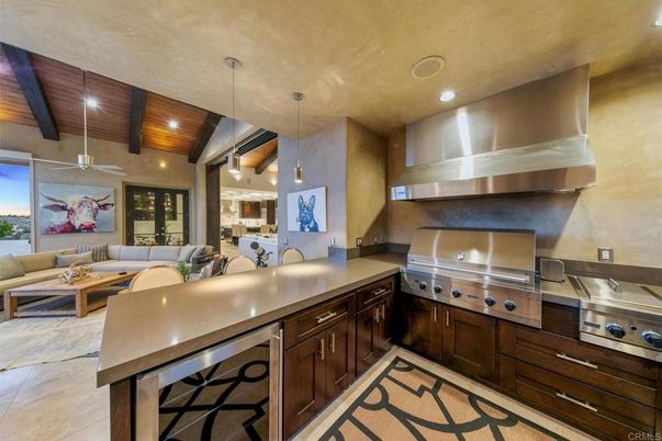 Interior, Kitchen, Living room, Pendant Lights, Recessed Lighting, Stainless Steel Appliances, Wooden Ceilings