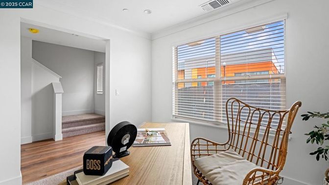 Home Office, Interior, Recessed Lighting, Wood Texture Flooring