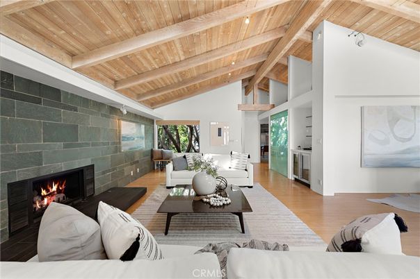 Fireplace, Interior, Living room, Stone Walls, Wooden Beams, Wooden Ceilings, Wood Texture Flooring