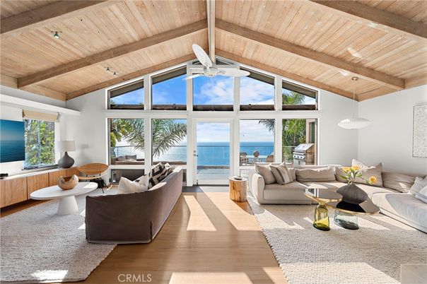 Interior, Living room, Pendant Lights, Water, Wooden Beams, Wooden Ceilings, Wood Texture Flooring