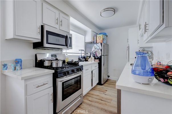 Interior, Kitchen, Stainless Steel Appliances, Wood Texture Flooring