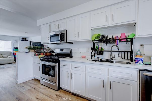 Interior, Kitchen, Stainless Steel Appliances, Wood Texture Flooring
