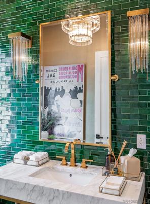 Bathroom, Chandelier, Interior