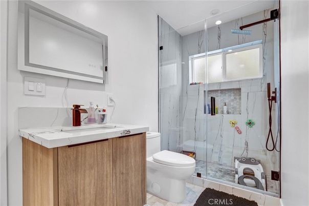Bathroom, Glass Shower, Interior, Marble Walls