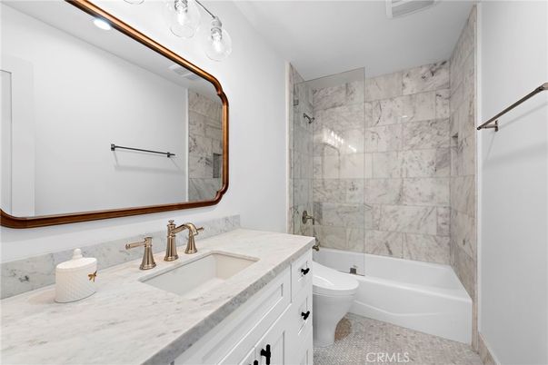 Bathroom, Glass Shower, Interior, Marble Walls, Recessed Lighting