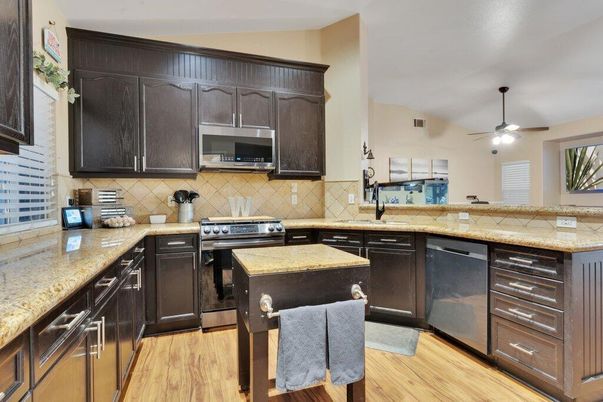 Interior, Kitchen, Wood Texture Flooring
