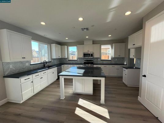 Interior, Kitchen, Recessed Lighting, Wood Texture Flooring