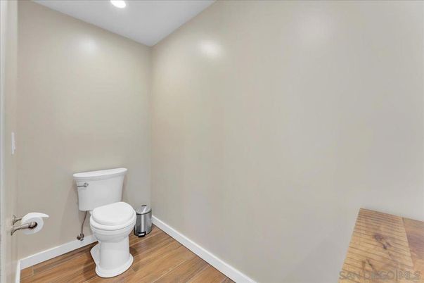 Bathroom, Interior, Recessed Lighting, Wood Texture Flooring