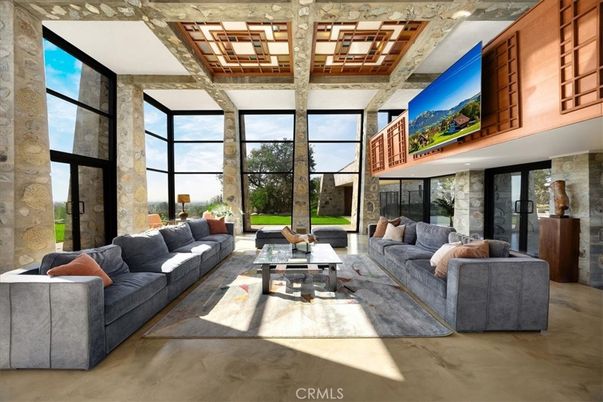 Interior, Living room, Stone Walls