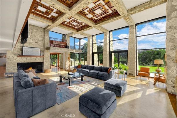 Fireplace, Interior, Living room, Stone Walls