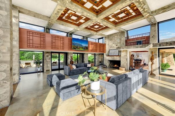 Fireplace, Interior, Living room, Stone Walls
